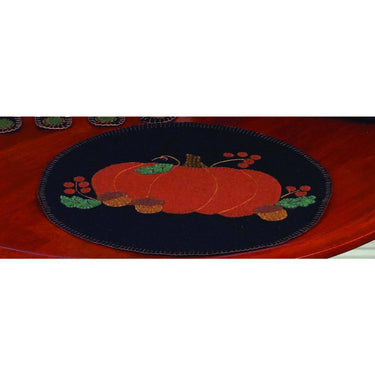 Pumpkin & Acorns Black Candle Mat Set Of Two CMAR0060 - The Fox Decor